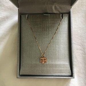 Rose Gold Delicate Texas A&M Necklace